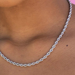 Rope Necklace in White Gold - 4mm