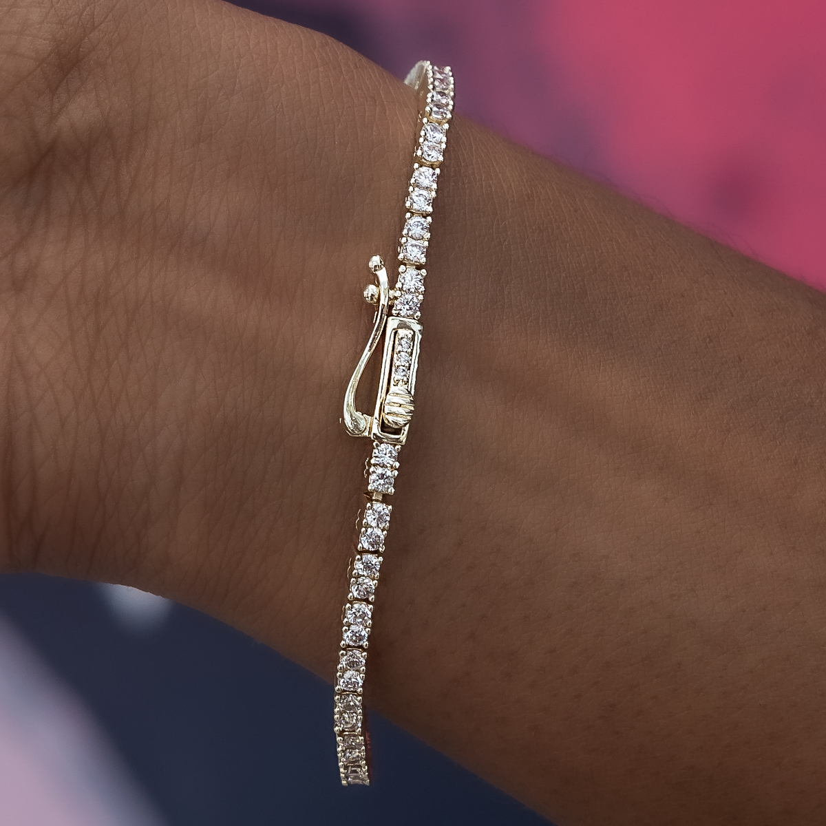 Diamond Tennis Necklace + Bracelet Bundle in Yellow Gold- 2mm