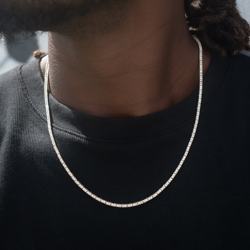 Diamond Tennis Chain + Bracelet Bundle in Yellow Gold- 2mm