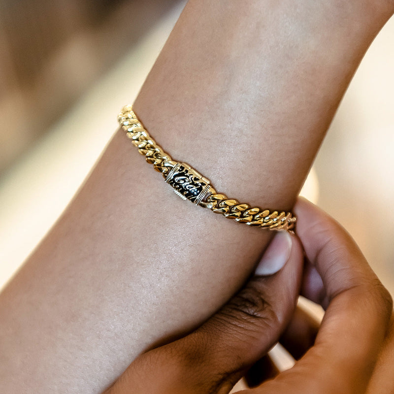 Miami Cuban Bracelet in Yellow Gold- 6mm