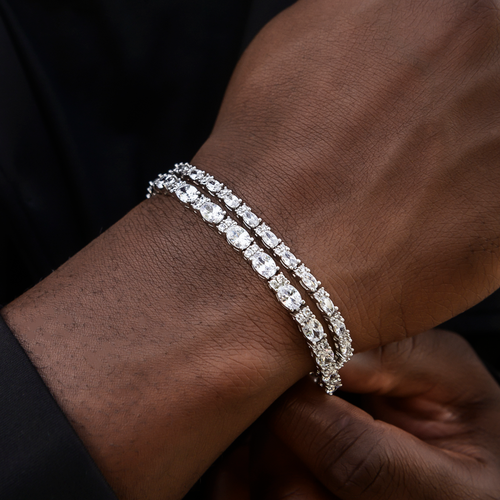 3mm + 5mm Diamond Mixed Oval Cut Tennis Bracelet Bundle