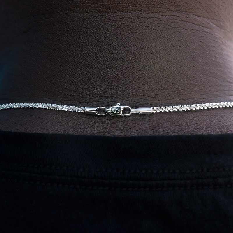 Popcorn Chain in White Gold- 2mm