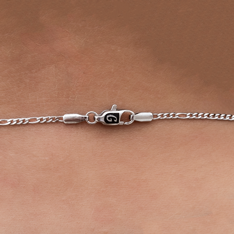 Figaro Necklace in White Gold- 2mm