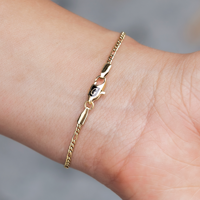 Figaro Bracelet in Yellow Gold- 2mm