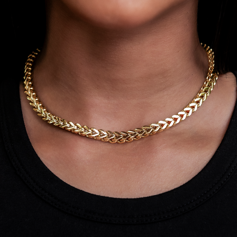 Franco Chain in Hollow Yellow Gold - 6mm