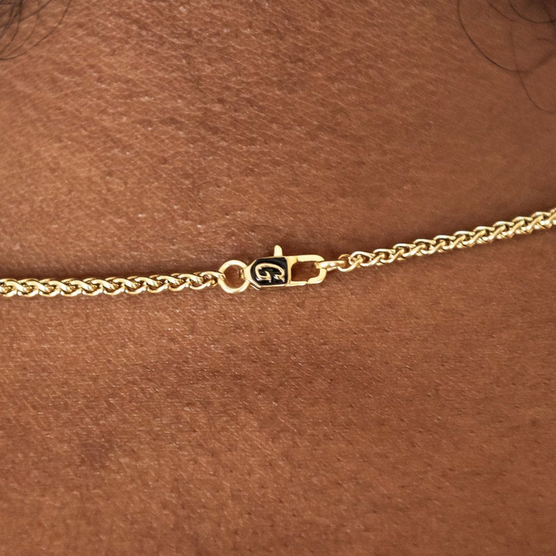 Palm Chain Necklace + Bracelet Bundle in Yellow Gold- 2mm