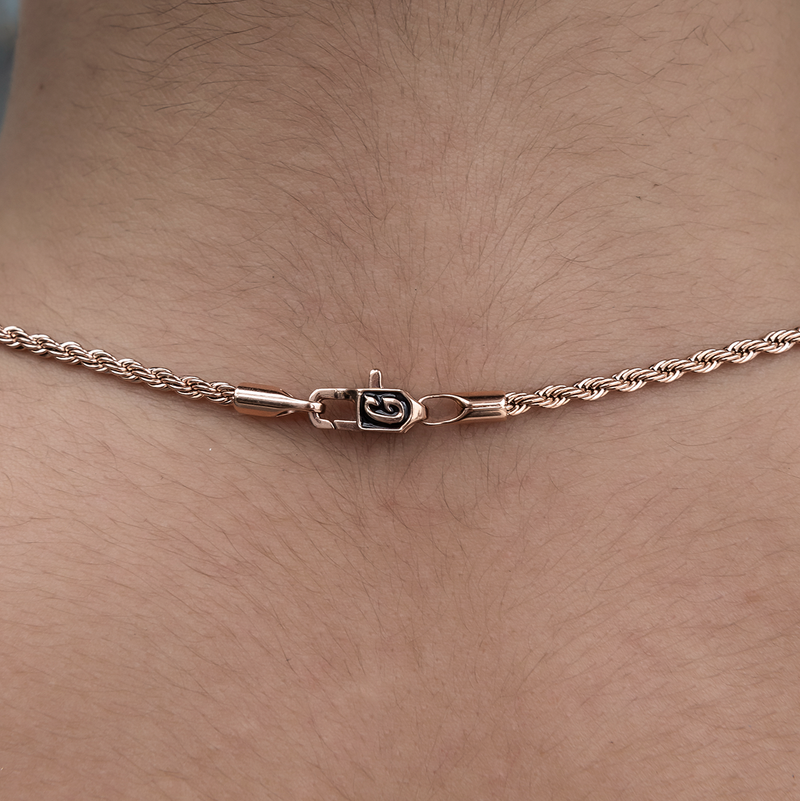 Rope Necklace in Rose Gold- 2mm