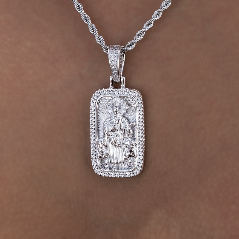 Icon Shepherd Pendant in White Gold