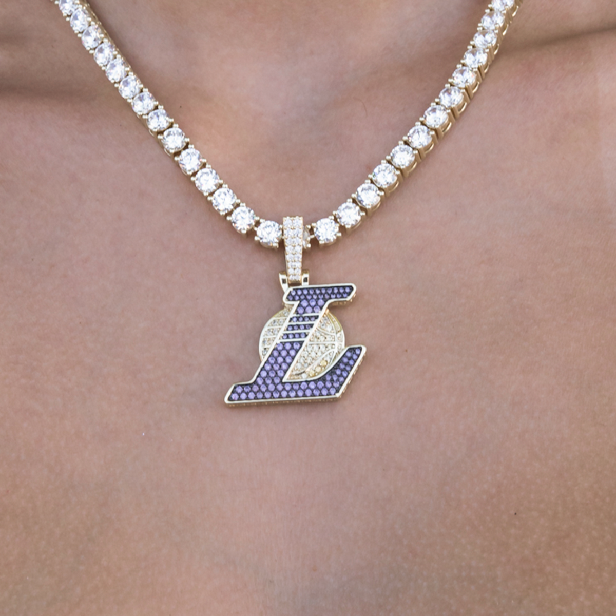 Los Angeles Lakers Official NBA City Logo Pendant
