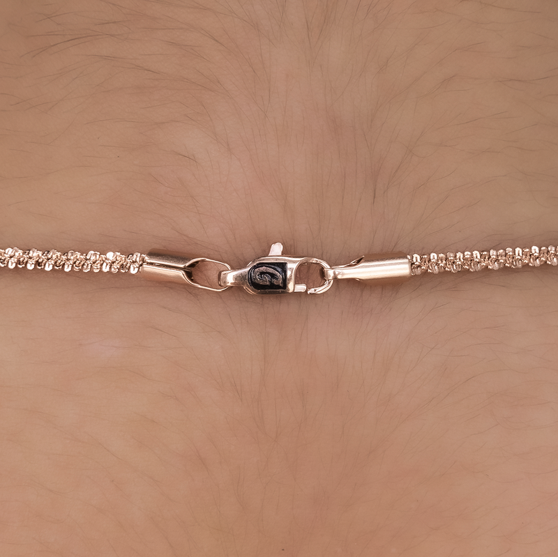 Popcorn Necklace in Rose Gold- 2mm