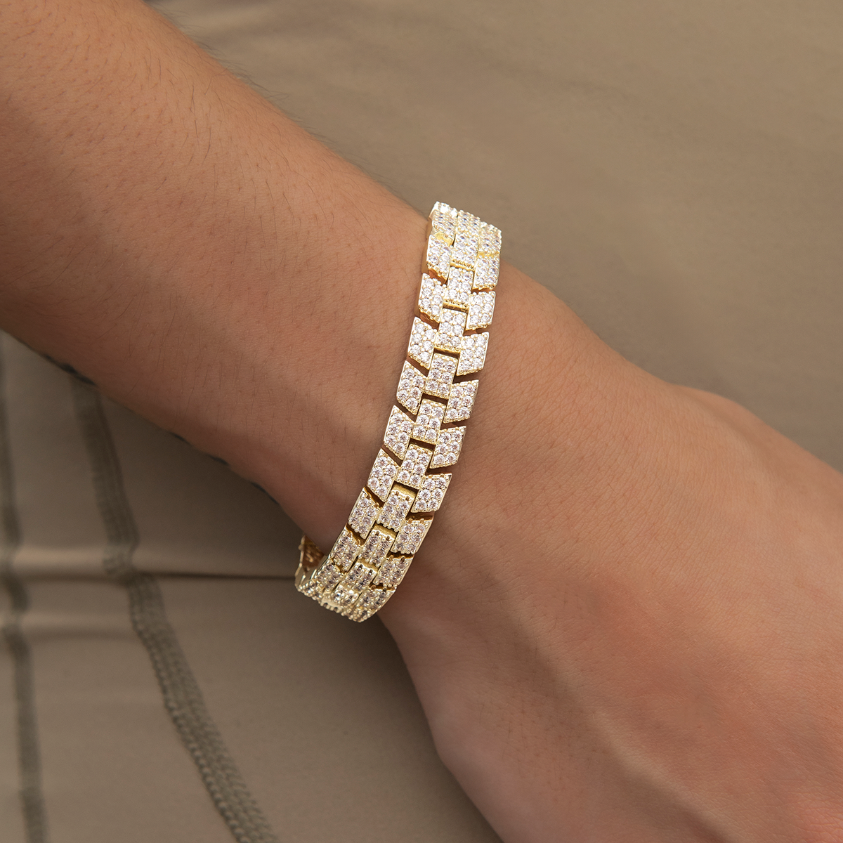 Diamond Spine Necklace + Bracelet Bundle in Yellow Gold
