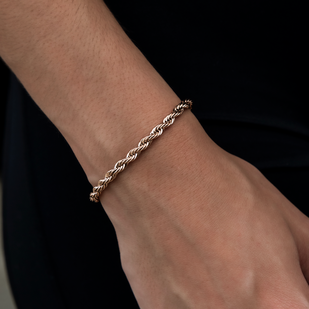 Rope Bracelet in Rose Gold- 4mm