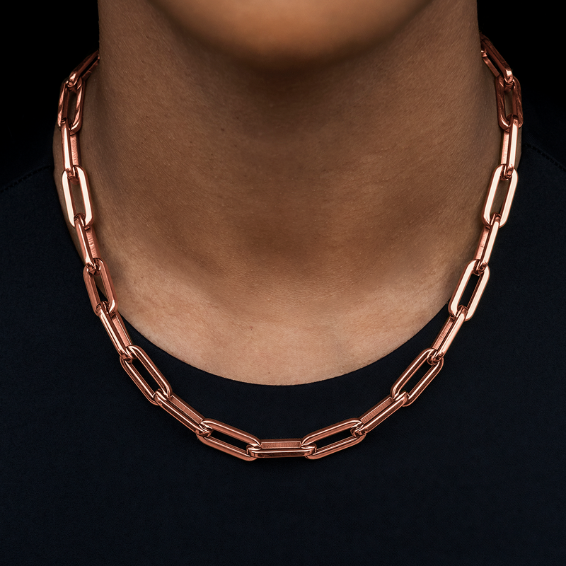Paper Clip Necklace in Rose Gold- 8mm