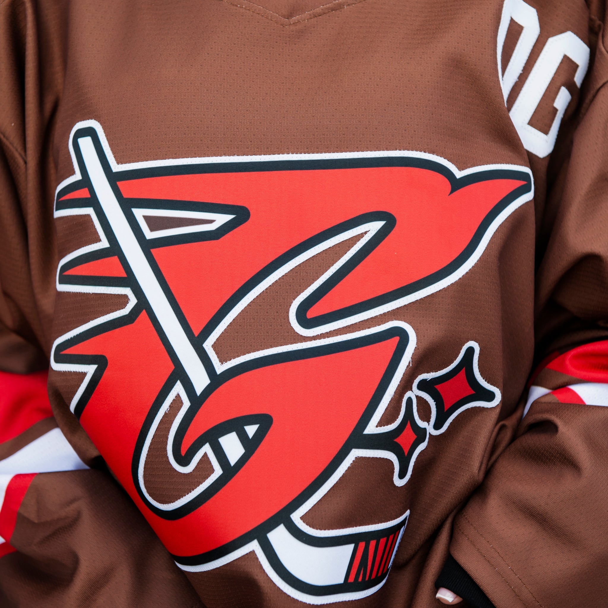 GLD Brown and Red Hockey Jersey