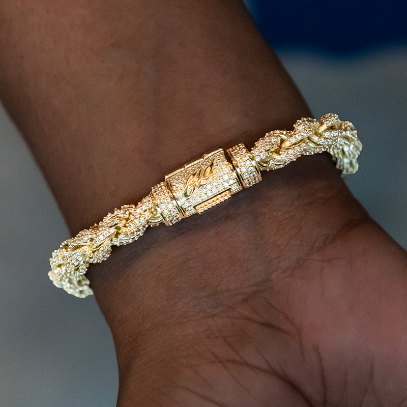 Diamond Rope Necklace + Bracelet Bundle in Yellow Gold- 8mm