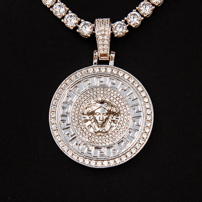 Medusa Pendant in White Gold