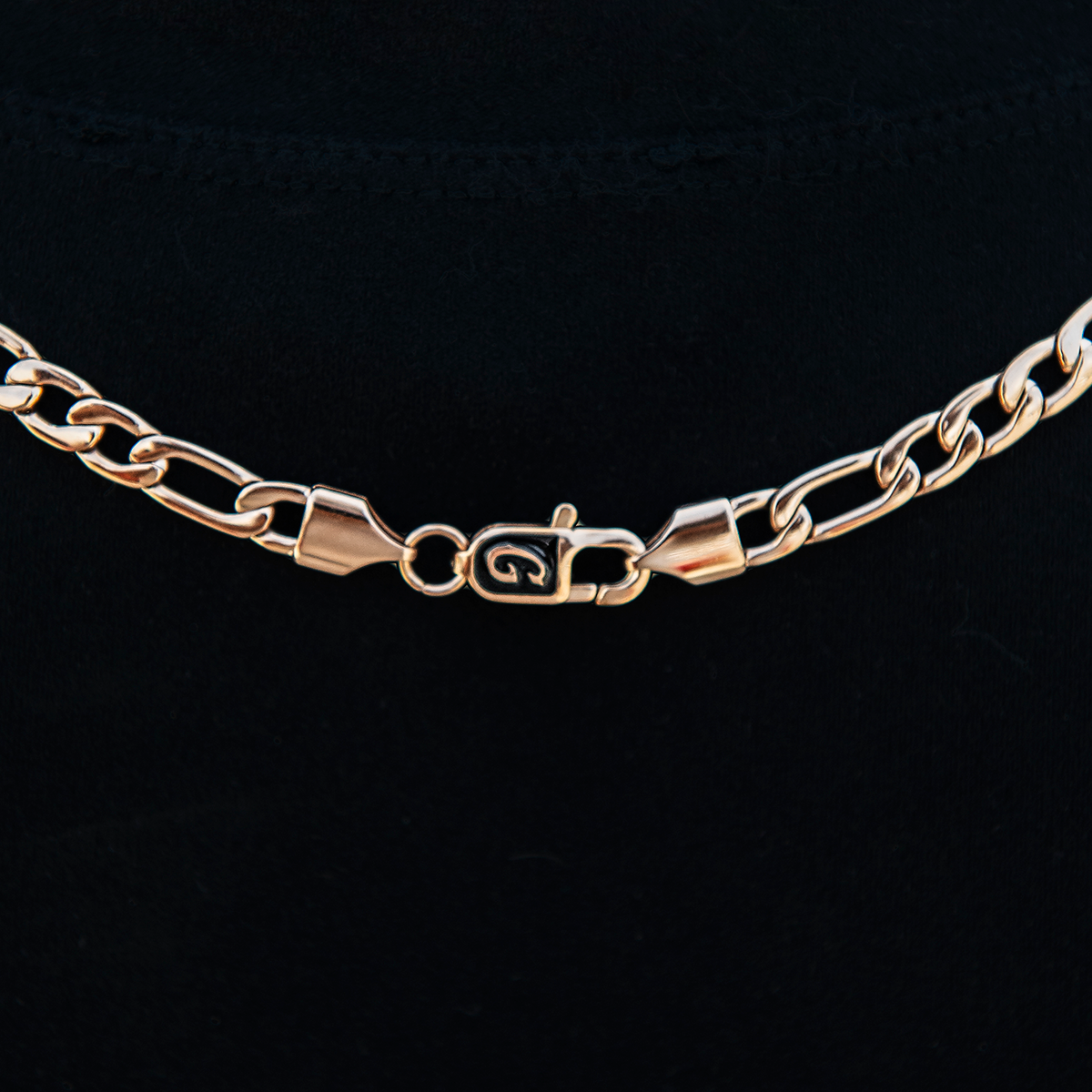 Figaro Necklace + Bracelet Bundle in Rose Gold- 6mm