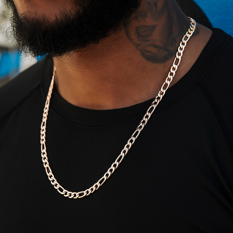 Figaro Chain in Rose Gold- 6mm