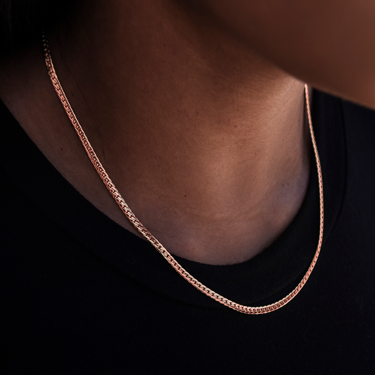 South Beach Cuban™ Necklace in Rose Gold- 3mm
