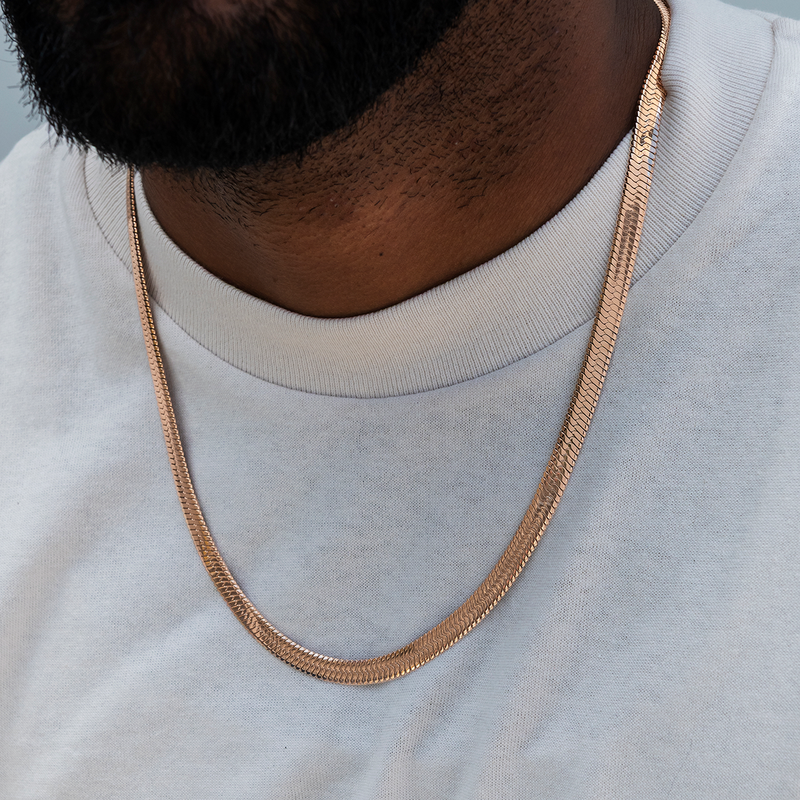 Herringbone Chain in Rose Gold- 8mm