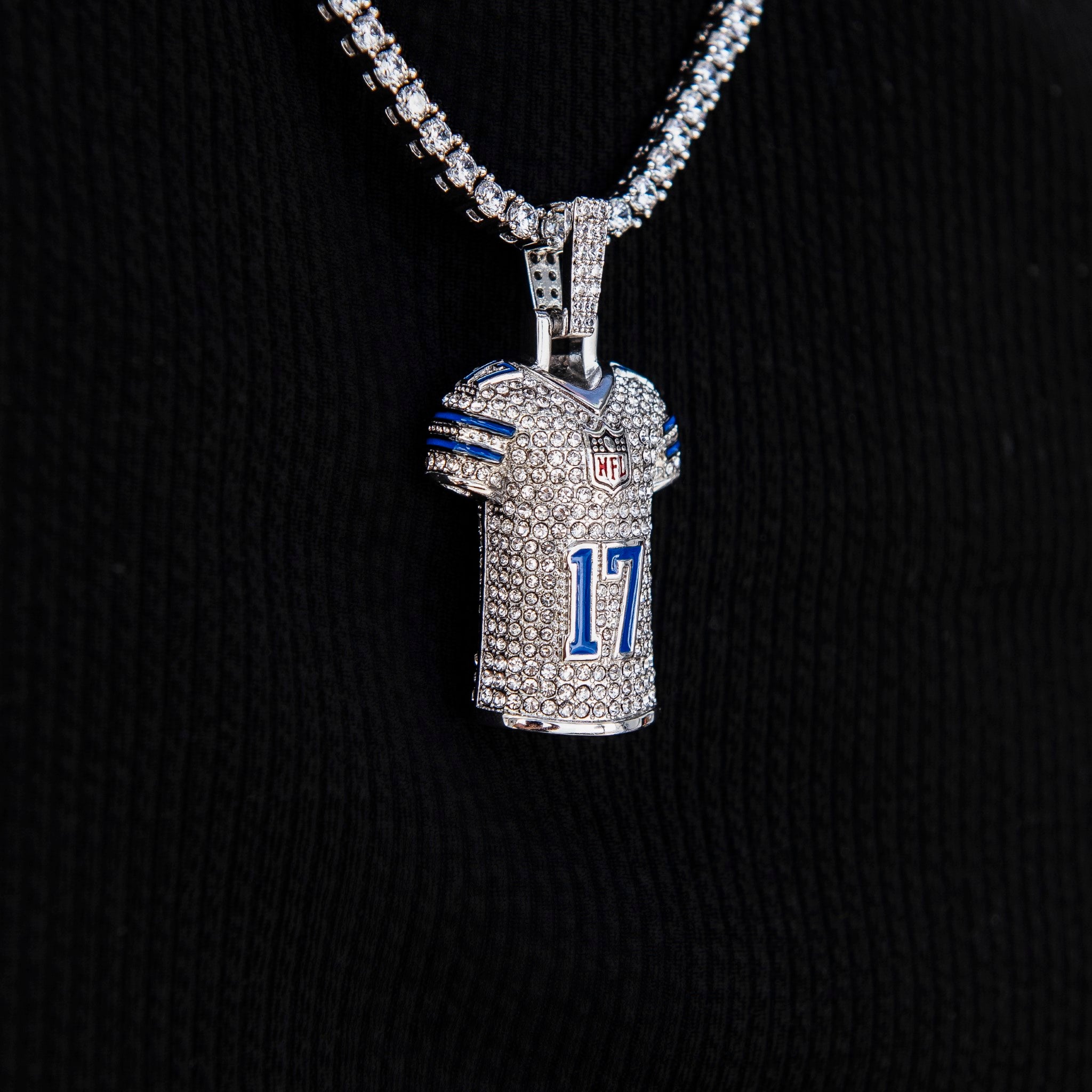 Dallas Cowboys Brandon Aubrey Jersey Pendant in White Gold