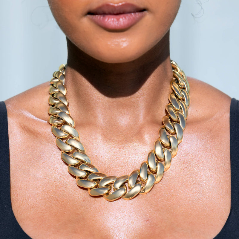 Miami Cuban Chain Necklace in Yellow Gold - 25mm