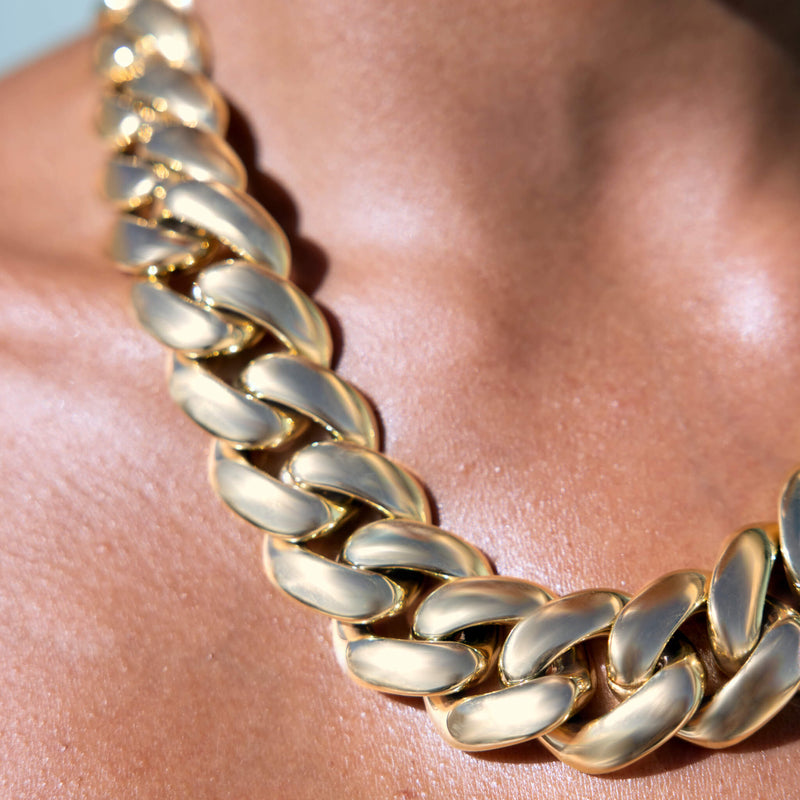Miami Cuban Chain Necklace in Yellow Gold - 25mm