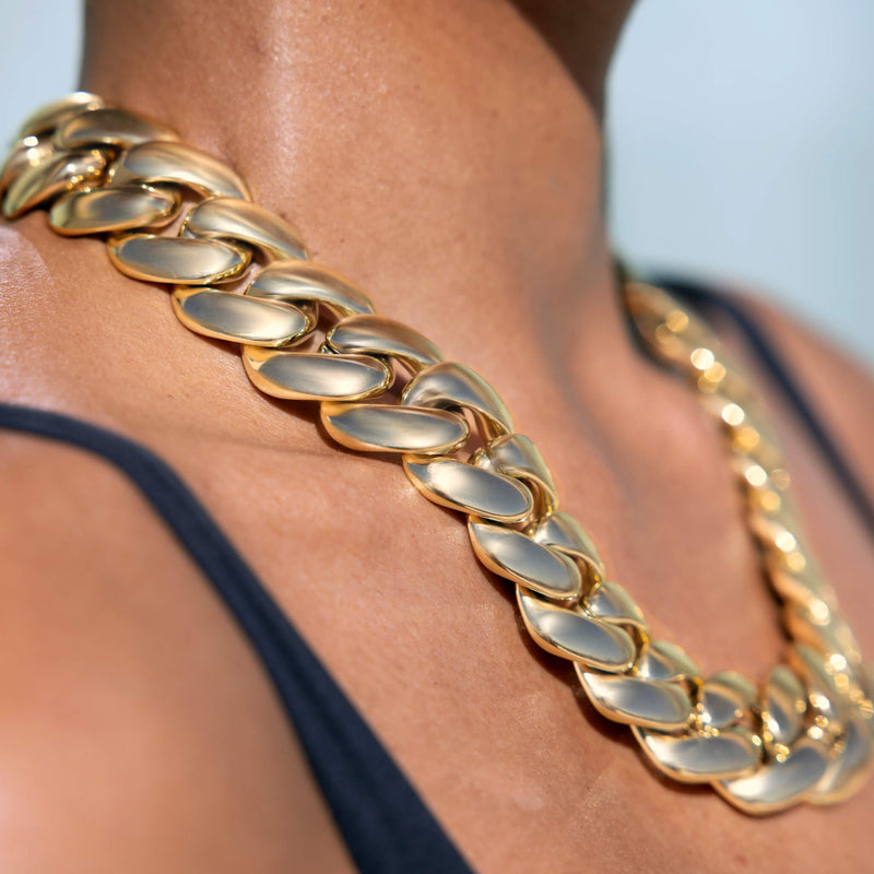 Miami Cuban Chain Necklace in Yellow Gold - 25mm