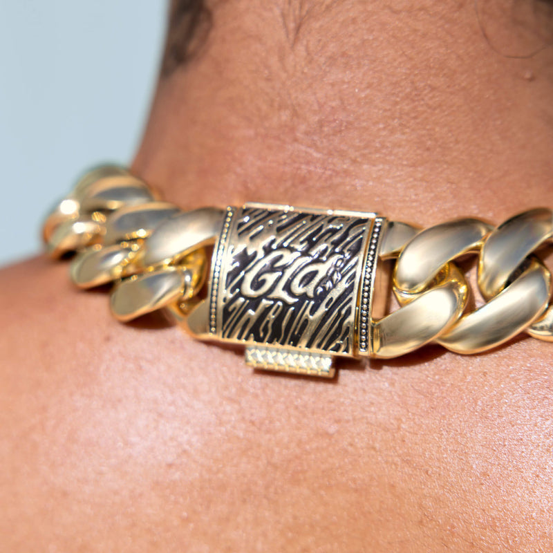 Miami Cuban Chain Necklace in Yellow Gold - 25mm