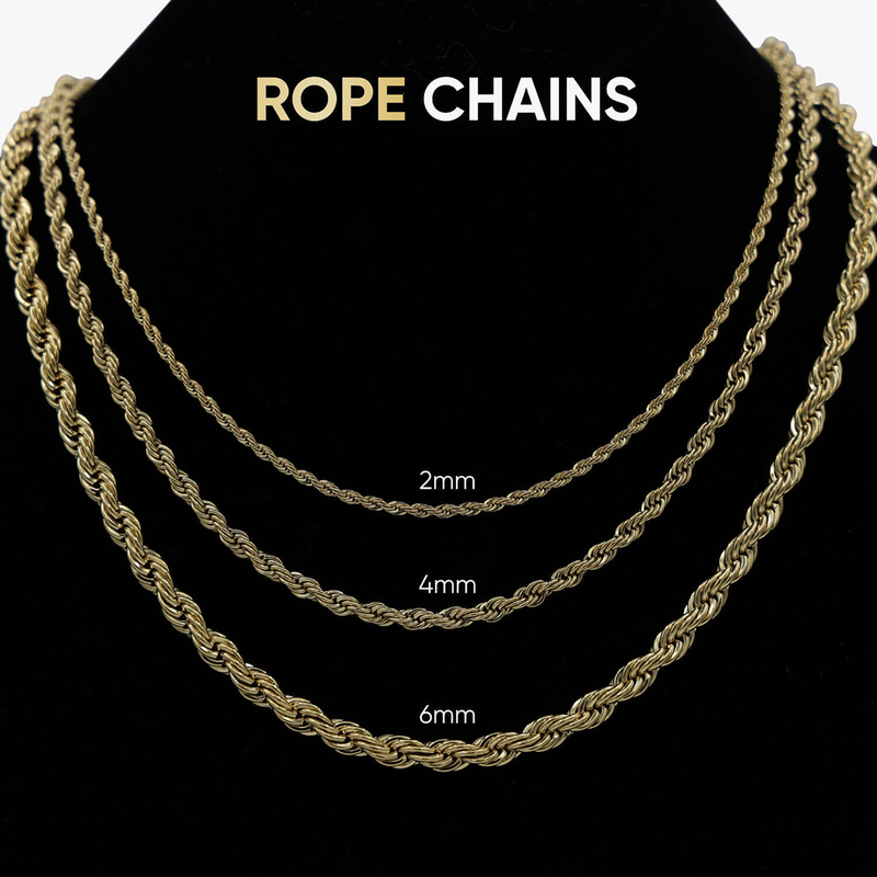 Rope Necklace in White Gold- 6mm