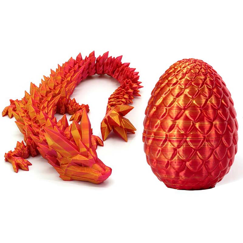 3D Printed Full Articulated Crystal Dragon with Dragon Egg