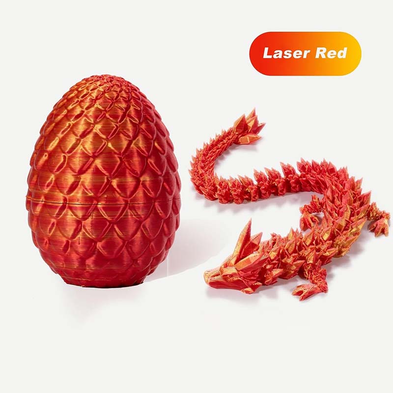 3D Printed Full Articulated Crystal Dragon with Dragon Egg