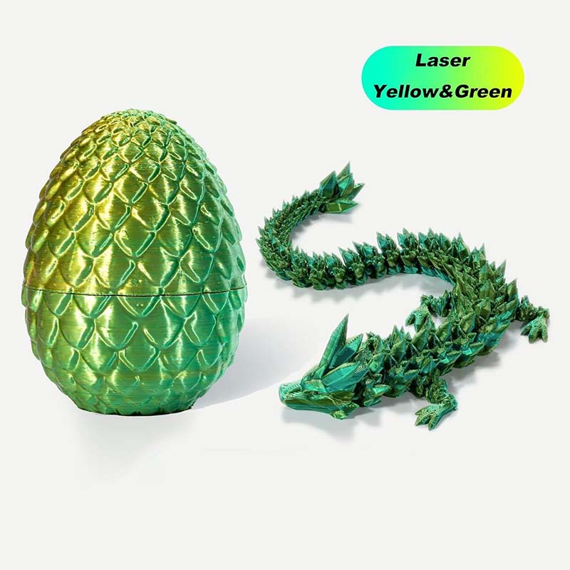 3D Printed Full Articulated Crystal Dragon with Dragon Egg