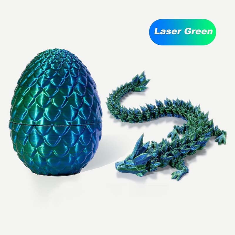 3D Printed Full Articulated Crystal Dragon with Dragon Egg