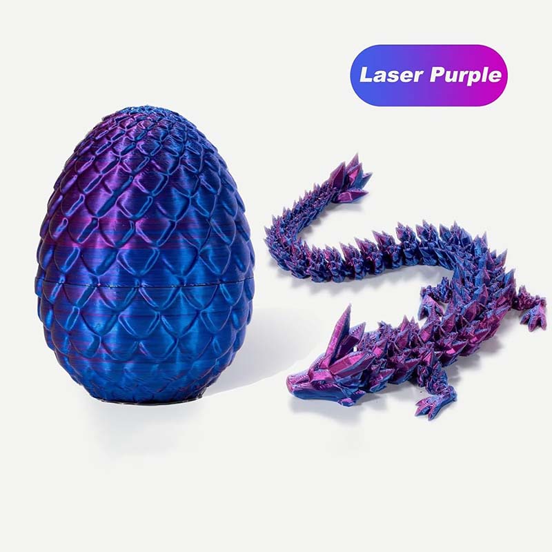 3D Printed Full Articulated Crystal Dragon with Dragon Egg