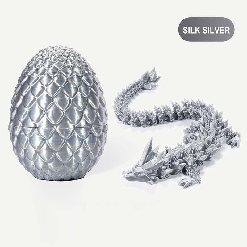 3D Printed Full Articulated Crystal Dragon with Dragon Egg