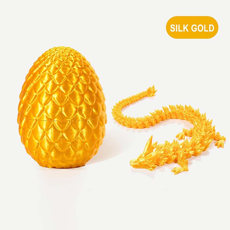3D Printed Full Articulated Crystal Dragon with Dragon Egg