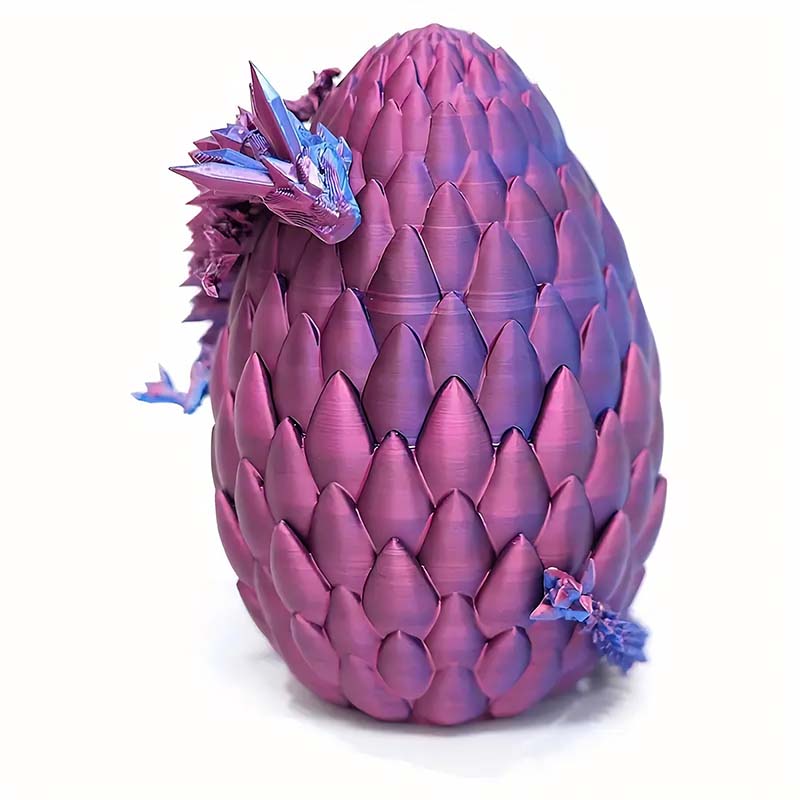 3D Printed Full Articulated Crystal Dragon with Dragon Egg