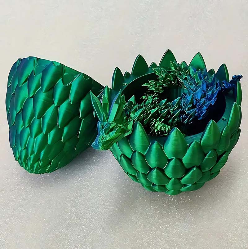 3D Printed Full Articulated Crystal Dragon with Dragon Egg