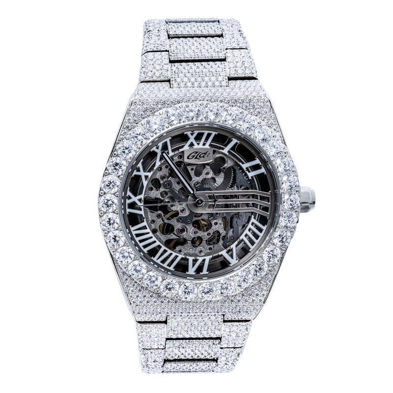 42MM Iced Moissanite Alpha Era® Luminous Skeleton 316