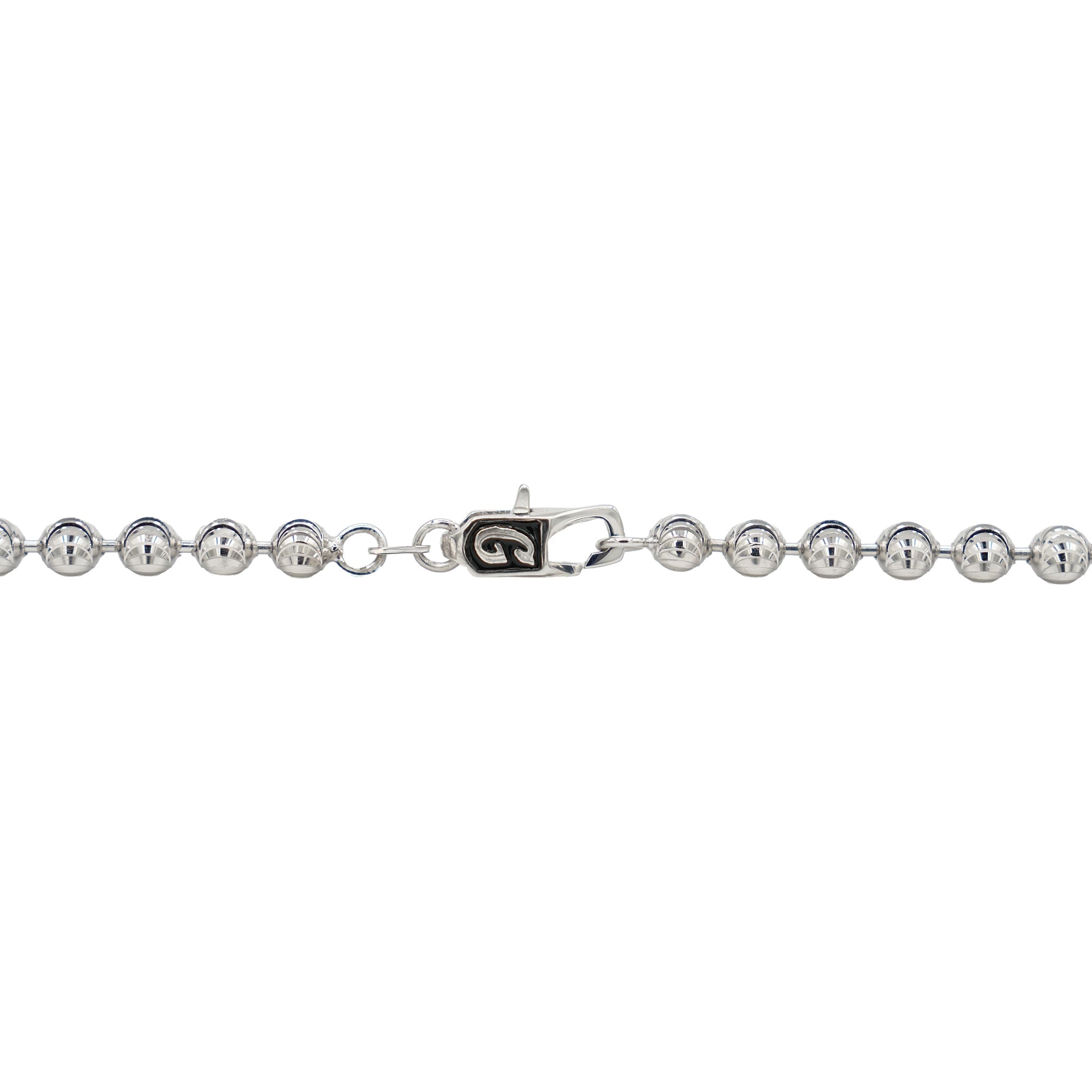 Moon Cut Ball Chain in Solid White Gold - 4mm