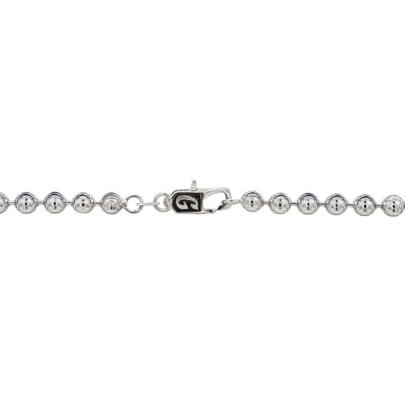 Moon Cut Ball Chain in Solid White Gold - 4mm