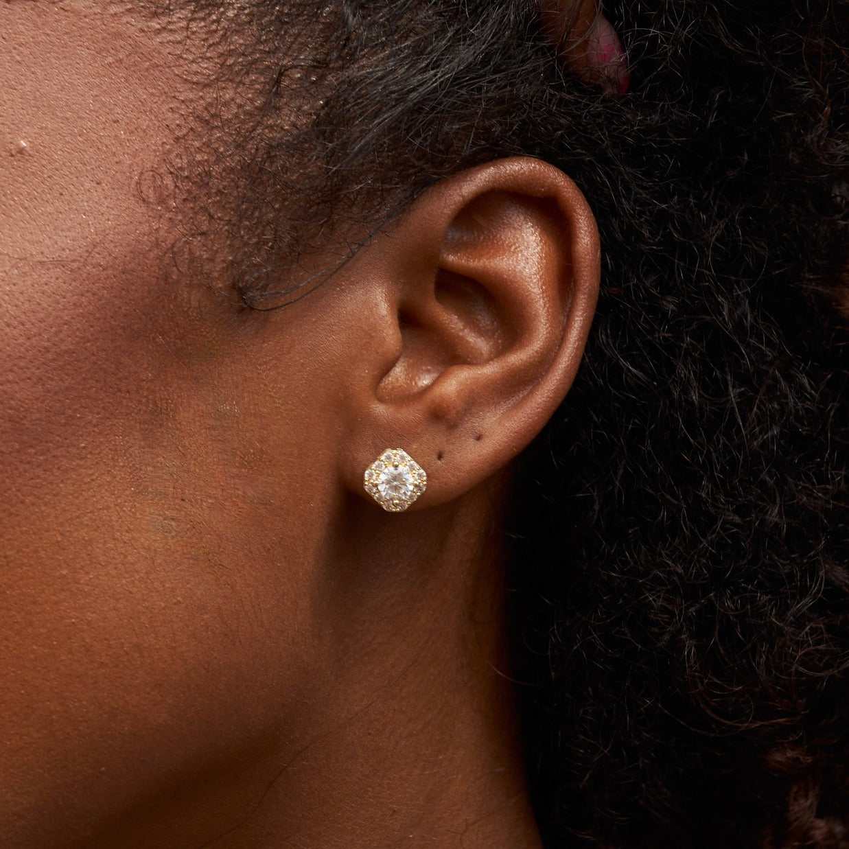 Micro Clustered Diamond Earrings in Yellow Gold