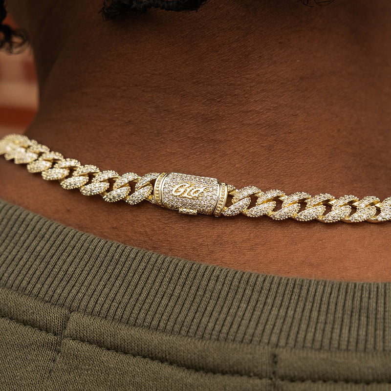 Diamond Cuban Chain in Yellow Gold - 8.5mm