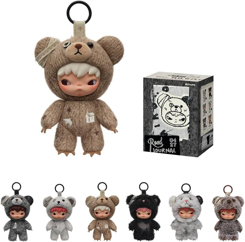 POP MART Hirono Road Journal Series-Plush Doll Pendant Blind Box Mystery Box Figures, Collectible Toys, Bag Charms, Holiday Birthday Gifts for Girls and Boys, Single Box