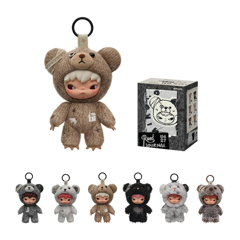 POP MART Hirono Road Journal Series-Plush Doll Pendant Blind Box Mystery Box Figures, Collectible Toys, Bag Charms, Holiday Birthday Gifts for Girls and Boys, Single Box