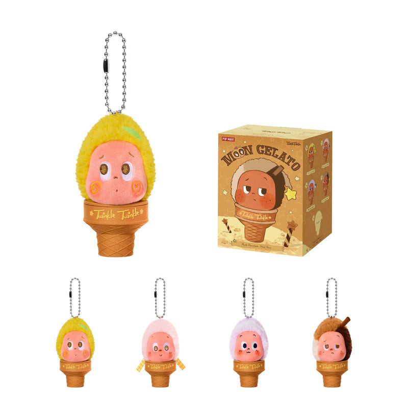 POP MART Twinkle Twinkle Moon Gelato Series-Ice Cream Plush Pendant Blind Box, Collectible Toys, Keychain, Cute Bag Charms, Holiday Birthday Gifts for Girls and Boys, Single Box