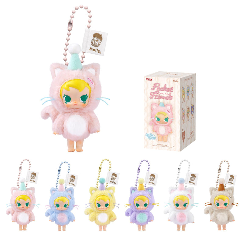 POP MART Baby Molly Pocket Friends Series-Vinyl Plush Pendant Blind Box Figures, Random Design Action Figures Collectible Toys, Single Box