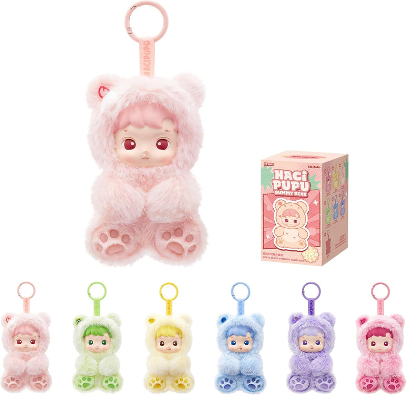 POP MART HACIPUPU Gummy Bear Series-Vinyl Plush Pendant Blind Box, Random Design, Collectible Toys Decorations, Holiday Birthday Gifts for Girls and Boys, Single Box