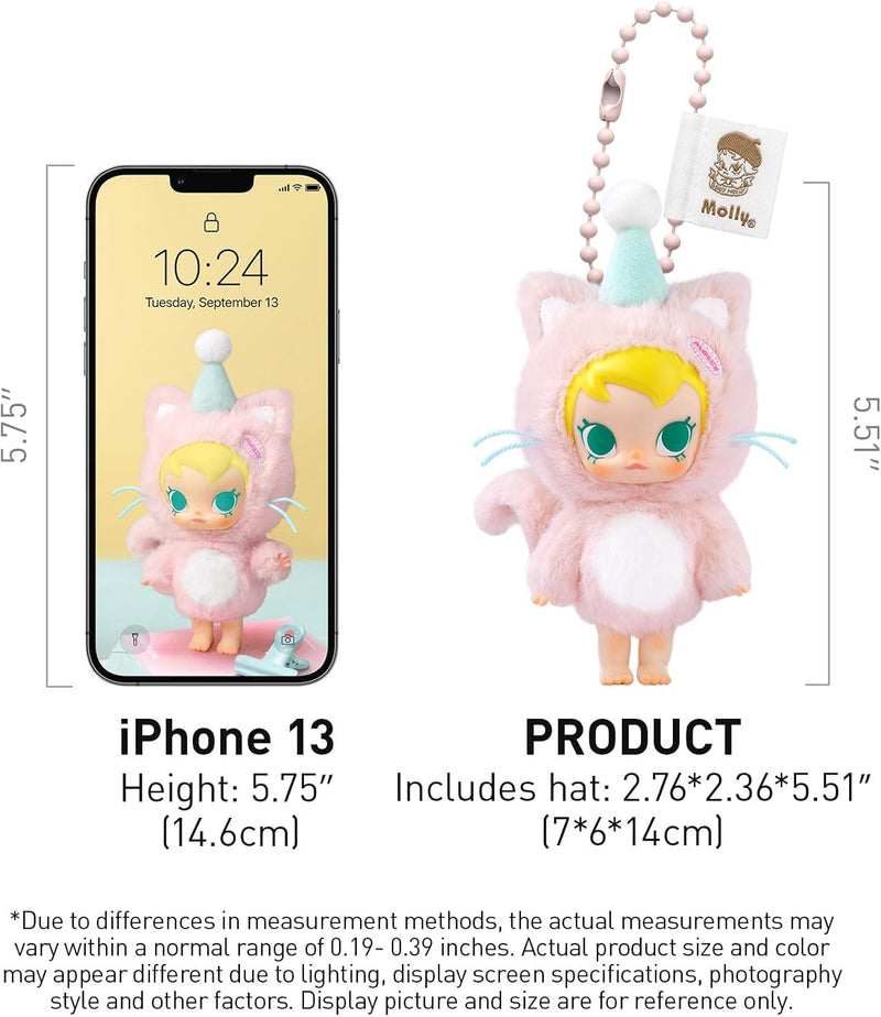 POP MART Baby Molly Pocket Friends Series-Vinyl Plush Pendant Blind Box Figures, Random Design Action Figures Collectible Toys, Single Box